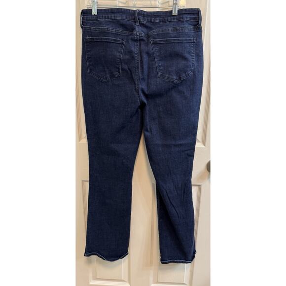 NYDJ Size 14 Billie Mini Bootcut Jeans Hip Zip Button 5 Button Dark Wash - Picture 2 of 11